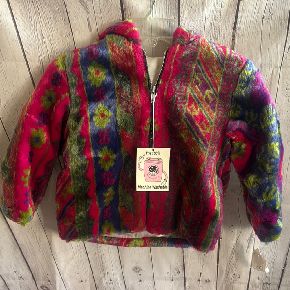 Girl’s Colorful Patterned Zip-Up Jacket